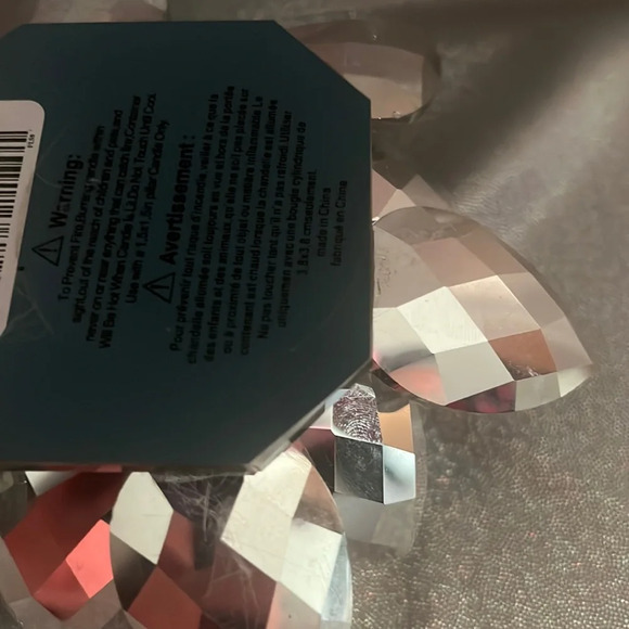 Crystal tea light holder shiny silver  mirrored stunning luxury candle decor - Picture 6 of 6